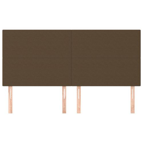 Têtes de lit 4 pcs Marron Foncé 90x5x78/88 cm Tissu - Photo n°3; ?>