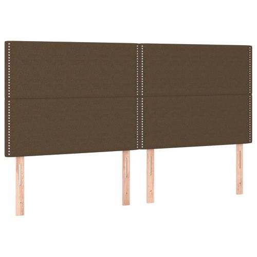 Têtes de lit 4 pcs Marron Foncé 90x5x78/88 cm Tissu - Photo n°2; ?>