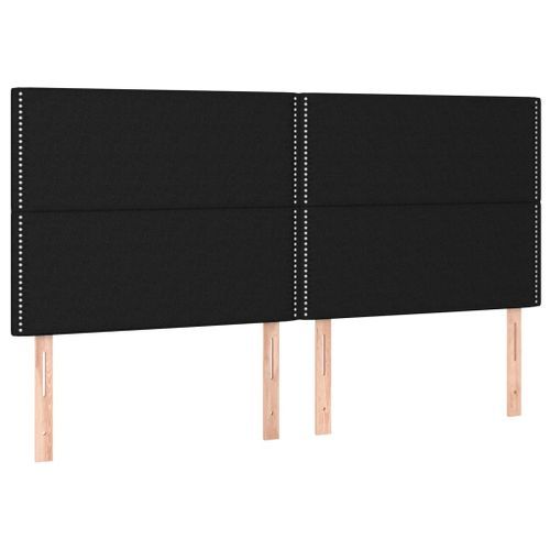 Têtes de lit 4 pcs Noir 100x5x78/88 cm Tissu - Photo n°2; ?>