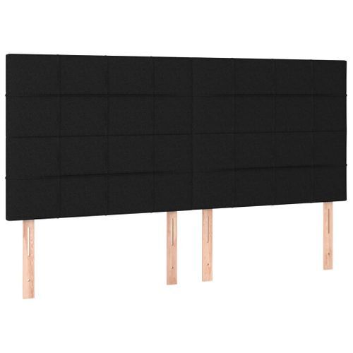 Têtes de lit 4 pcs Noir 100x5x78/88 cm Tissu - Photo n°2; ?>