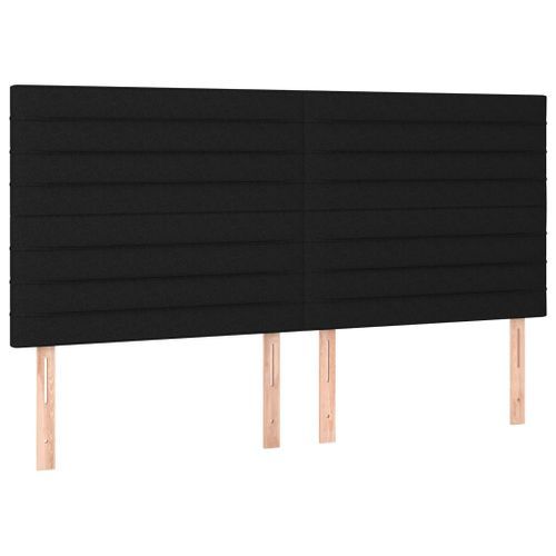 Têtes de lit 4 pcs Noir 100x5x78/88 cm Tissu - Photo n°2; ?>