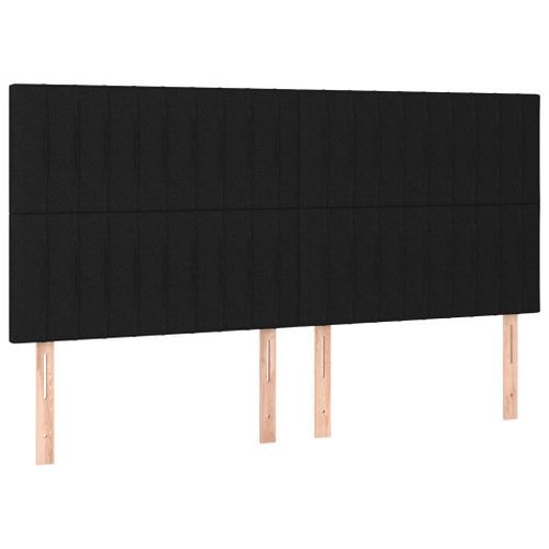 Têtes de lit 4 pcs Noir 100x5x78/88 cm Tissu - Photo n°2; ?>