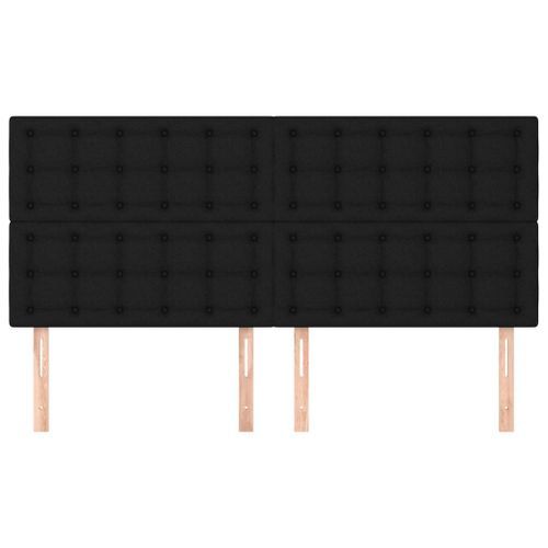 Têtes de lit 4 pcs Noir 100x5x78/88 cm Tissu - Photo n°3; ?>