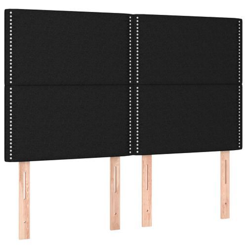 Têtes de lit 4 pcs Noir 72x5x78/88 cm Tissu - Photo n°2; ?>