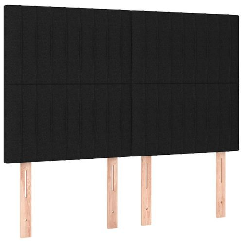 Têtes de lit 4 pcs Noir 72x5x78/88 cm Tissu - Photo n°2; ?>