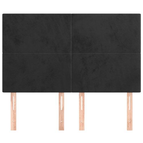 Têtes de lit 4 pcs Noir 72x5x78/88 cm Velours - Photo n°3; ?>