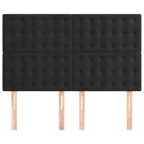 Têtes de lit 4 pcs Noir 72x5x78/88 cm Velours - Photo n°3; ?>