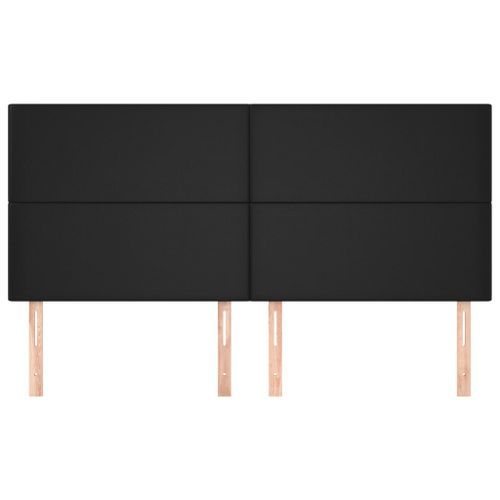 Têtes de lit 4 pcs Noir 80x5x78/88 cm Similicuir - Photo n°3; ?>