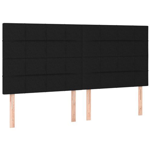 Têtes de lit 4 pcs Noir 80x5x78/88 cm Tissu - Photo n°2; ?>