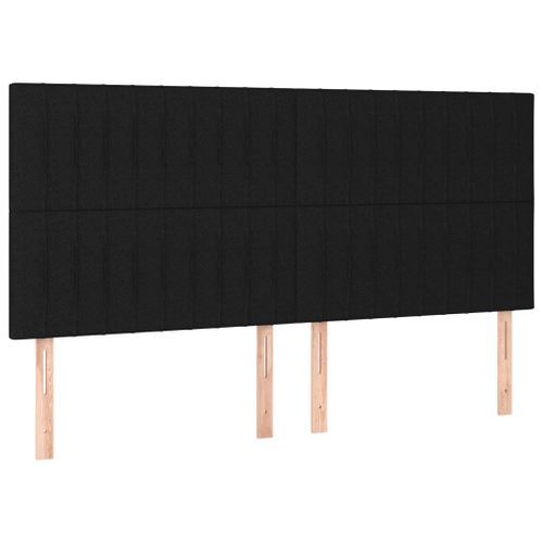 Têtes de lit 4 pcs Noir 80x5x78/88 cm Tissu - Photo n°2; ?>