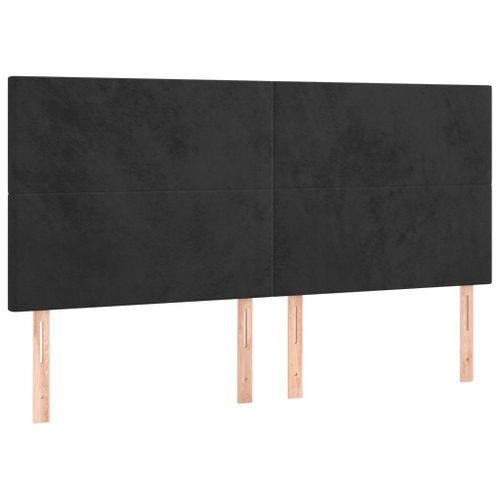 Têtes de lit 4 pcs Noir 80x5x78/88 cm Velours - Photo n°2; ?>