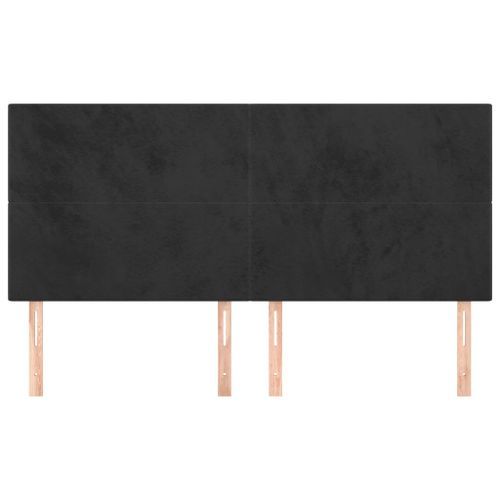 Têtes de lit 4 pcs Noir 80x5x78/88 cm Velours - Photo n°3; ?>