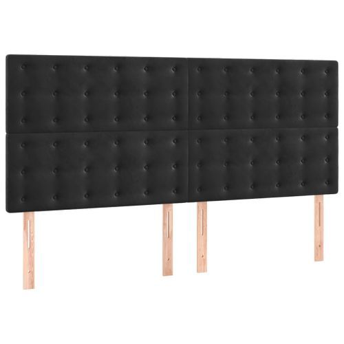 Têtes de lit 4 pcs Noir 80x5x78/88 cm Velours - Photo n°2; ?>