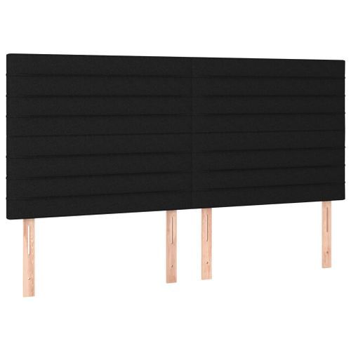 Têtes de lit 4 pcs Noir 90x5x78/88 cm Tissu - Photo n°2; ?>