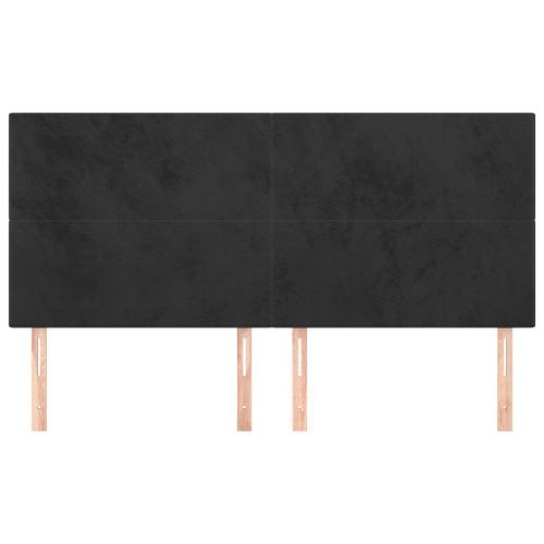 Têtes de lit 4 pcs Noir 90x5x78/88 cm Velours - Photo n°3; ?>