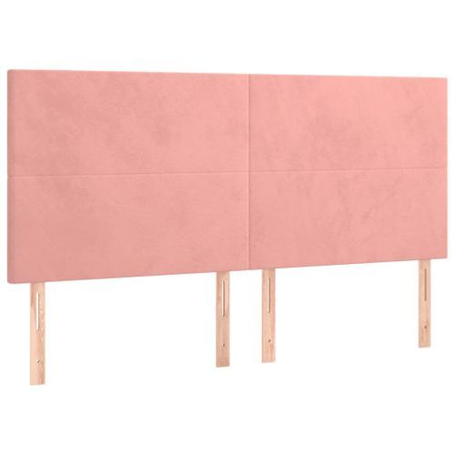 Têtes de lit 4 pcs Rose 100x5x78/88 cm Velours - Photo n°2; ?>