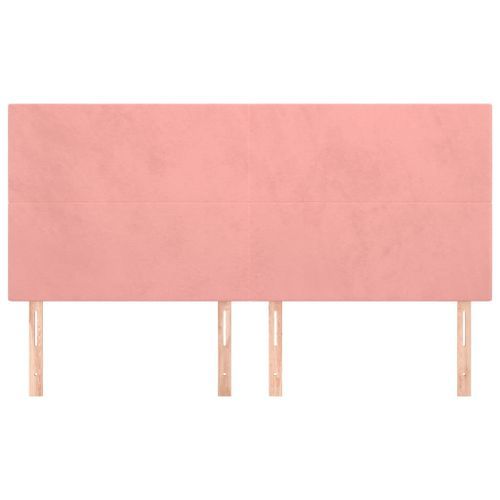 Têtes de lit 4 pcs Rose 100x5x78/88 cm Velours - Photo n°3; ?>