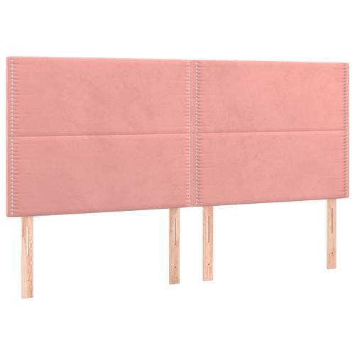 Têtes de lit 4 pcs Rose 100x5x78/88 cm Velours - Photo n°2; ?>