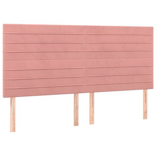 Têtes de lit 4 pcs Rose 100x5x78/88 cm Velours - Photo n°2; ?>