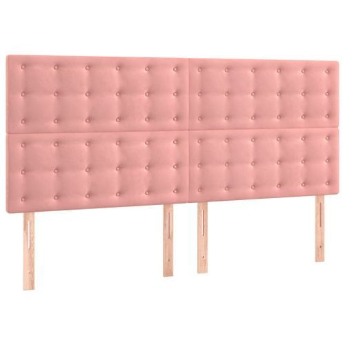 Têtes de lit 4 pcs Rose 100x5x78/88 cm Velours - Photo n°2; ?>