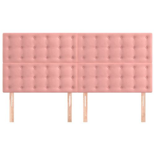 Têtes de lit 4 pcs Rose 100x5x78/88 cm Velours - Photo n°3; ?>