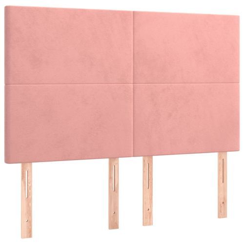 Têtes de lit 4 pcs Rose 72x5x78/88 cm Velours - Photo n°2; ?>