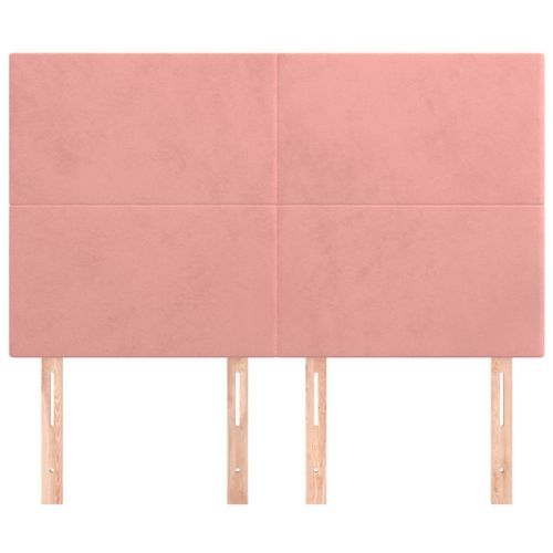 Têtes de lit 4 pcs Rose 72x5x78/88 cm Velours - Photo n°3; ?>