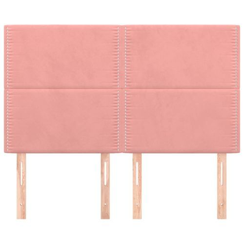 Têtes de lit 4 pcs Rose 72x5x78/88 cm Velours - Photo n°3; ?>