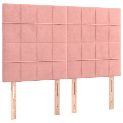 Têtes de lit 4 pcs Rose 72x5x78/88 cm Velours - Photo n°2; ?>