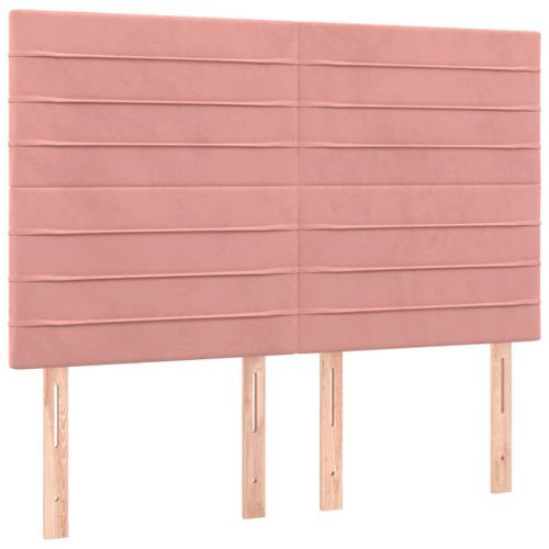 Têtes de lit 4 pcs Rose 72x5x78/88 cm Velours - Photo n°2; ?>