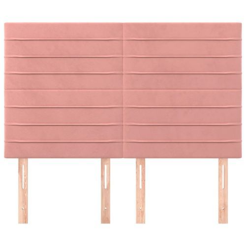 Têtes de lit 4 pcs Rose 72x5x78/88 cm Velours - Photo n°3; ?>