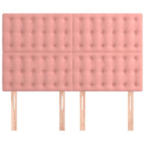 Têtes de lit 4 pcs Rose 72x5x78/88 cm Velours - Photo n°3; ?>