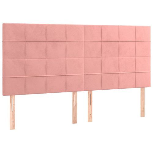 Têtes de lit 4 pcs Rose 80x5x78/88 cm Velours - Photo n°2; ?>