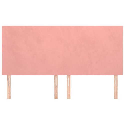 Têtes de lit 4 pcs Rose 90x5x78/88 cm Velours - Photo n°3; ?>