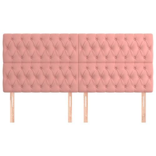 Têtes de lit 4 pcs Rose 90x7x78/88 cm Velours - Photo n°3; ?>