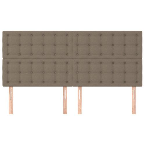 Têtes de lit 4 pcs Taupe 100x5x78/88 cm Tissu - Photo n°3; ?>