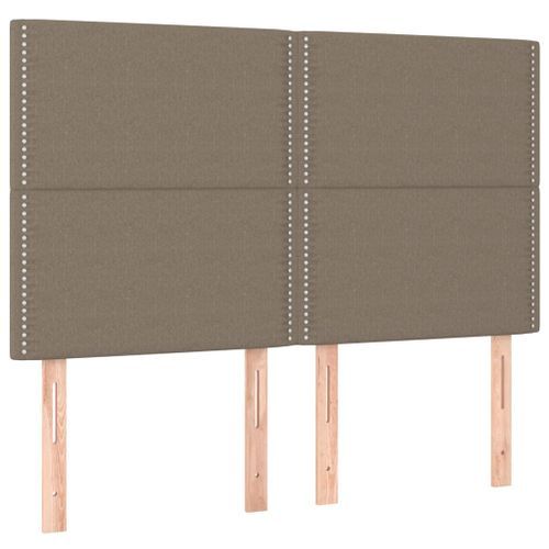 Têtes de lit 4 pcs Taupe 72x5x78/88 cm Tissu - Photo n°2; ?>