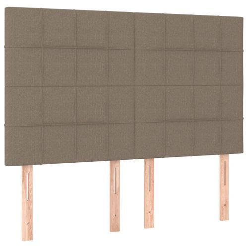 Têtes de lit 4 pcs Taupe 72x5x78/88 cm Tissu - Photo n°2; ?>