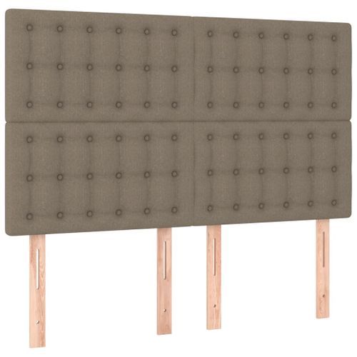 Têtes de lit 4 pcs Taupe 72x5x78/88 cm Tissu - Photo n°2; ?>