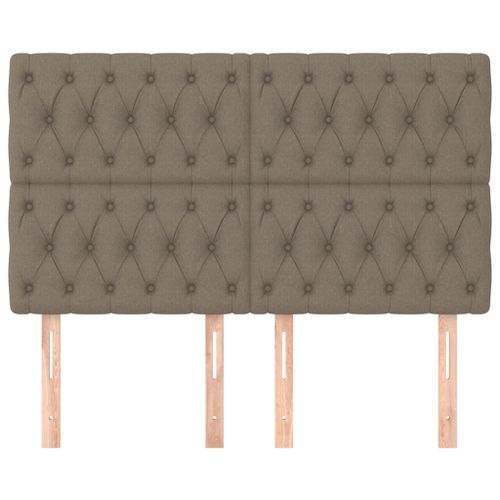 Têtes de lit 4 pcs Taupe 72x7x78/88 cm Tissu - Photo n°3; ?>