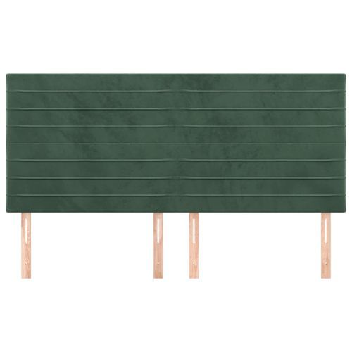 Têtes de lit 4 pcs Vert foncé 100x5x78/88 cm Velours - Photo n°3; ?>