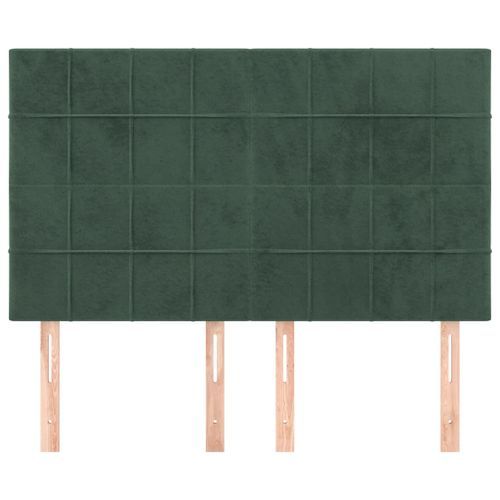 Têtes de lit 4 pcs Vert foncé 72x5x78/88 cm Velours - Photo n°3; ?>