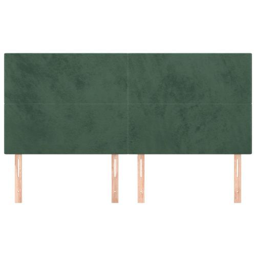 Têtes de lit 4 pcs Vert foncé 80x5x78/88 cm Velours - Photo n°3; ?>