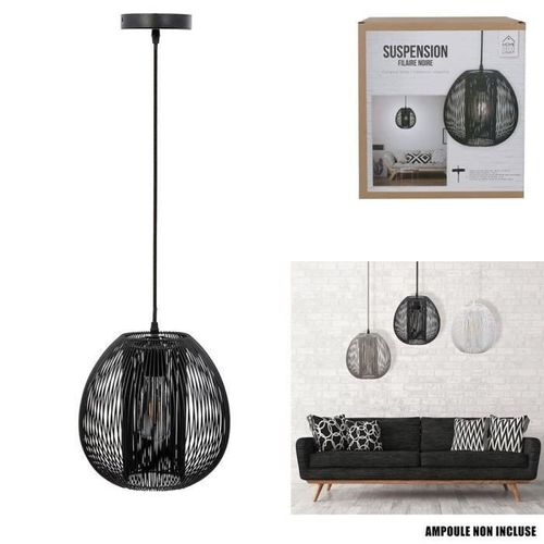 THE HOME DECO LIGHT Suspension LA12051 boule filaire - Noir M4 - Photo n°2; ?>