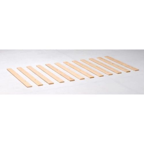 THOMAS Lit gigogne contemporain en bois épicéa massif vernis naturel + pieds en métal + sommiers - l 90 x l 190 cm - Photo n°2; ?>