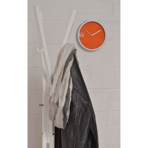 TICTIME Horloge murale ronde Orange - 20x3,5xH20 cm - Photo n°2; ?>