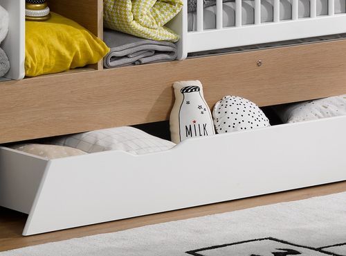 Tiroir de lit bébé combiné bois blanc Ecrin - Photo n°2; ?>
