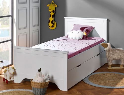 Tiroir de lit bois blanc 90x190 cm Home Kid - Photo n°3; ?>