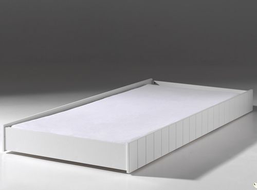Tiroir de lit bois laqué blanc Robin 90x190 cm - Photo n°2; ?>