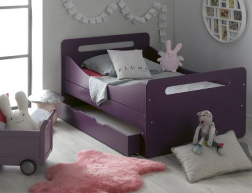 Tiroir de lit évolutif enfant violet Junior Provence 140 cm - Photo n°2; ?>